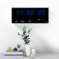 thumbnail image 4 of Reloj despertador digital con indicador de temperatura, calendario perpetuo con fecha y mes. Azul, 4 of 8