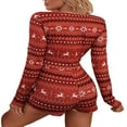 thumbnail image 4 of PENGXIANG Femmes Imprimé Pyjamas à Manches Longues Shorts Bodycon Combinaisons, 4 of 4