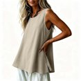 thumbnail image 5 of CHUMUD Women's Cotton Linen Tank Top, Sleeveless Crewneck Pullover, Side Slit Casual Summer Blouse, S-2XL, 5 of 7