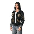 thumbnail image 2 of Women's The Wild Collective Black Boston Bruins Full-Snap Varsity  Jacket, 2 of 2