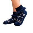 thumbnail image 2 of Adult Floor Slipper Socks Cable Knit Fleece Lined Thick Sock Slippers Indoor House Socks Warm Knit Bootie Socks Cozy Winter Home Footwear Non Slip Soft Plush Ankle Socks For Women Men (Navy), 2 of 4