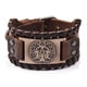 thumbnail image 1 of Pulsera de Cuero Vikinga Yggdrasil Árbol de la Vida, Paz y Armonia, ajustable para Hombre Mujer Novio Pareja Enamorado. Amuleto Nórdico - Cafe MADIOLA Vikingo Yggdrasil, 1 of 6