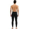 thumbnail image 4 of Active Men's Full Length Seamless Compression Leggings with Smooth Wide Waistband and Second-Skin Fit - Medium, Black, 4 of 5