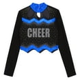 thumbnail image 7 of iiniim Girls Cheer Leader Team Uniform Ball Game Cheerleading Dance Long Sleeve Crop Top Royal Blue 10, 7 of 7