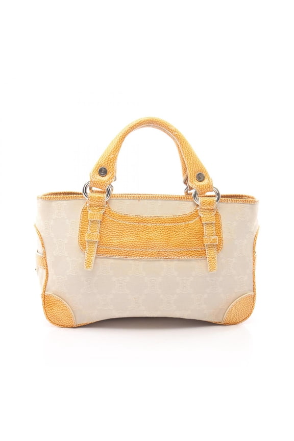 Pre-Owned Celine Boogie Bag Handbag, Canvas and Leather, Women's, Beige/Brown