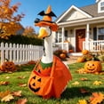 thumbnail image 4 of Fall Halloween Decoration for Home Indoor Outdoor Clearance Under $5.00!Halloween Porch Gander Outfit Set Pumpkin Attire Witch Hat Yard Gander Clothes Festive Garden Porch Decor Accessories, 4 of 6
