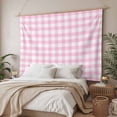 thumbnail image 3 of Pink Tapestry for Bedroom Wall Hanging Tapestry, Country French Rustic Buffalo Plaid Modern Art Ceiling Backdrop Tapestries Poster Blanket Wall Decor for Teens Room Living Room Dorm 59" x 79", 3 of 8