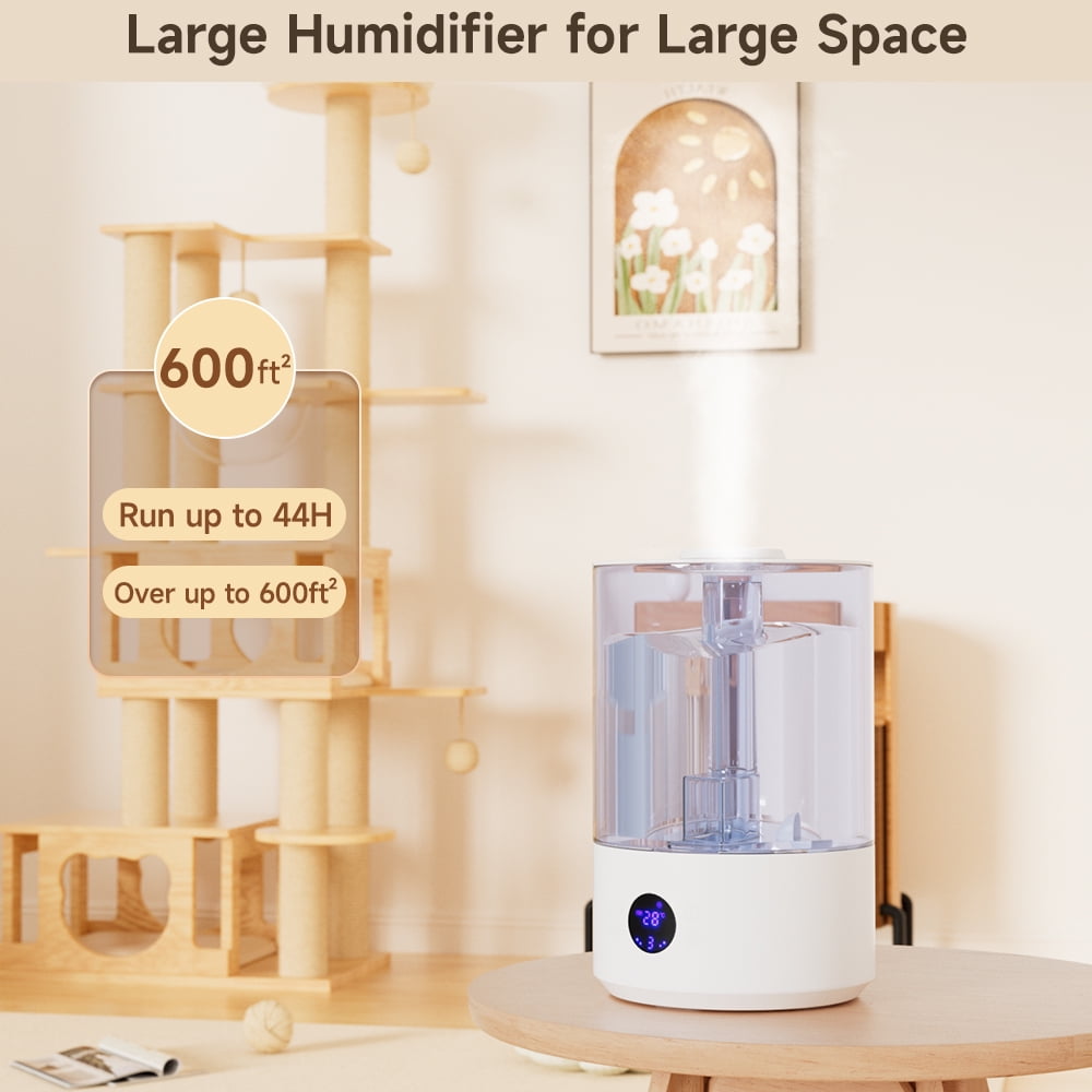 Large Room Humidifier with UV Sterilization, 7.8L Cool Mist Dual-Outlet Top Fill, Compatible for Bedroom, Baby Nurseries, Plant Rooms and Pet Areas