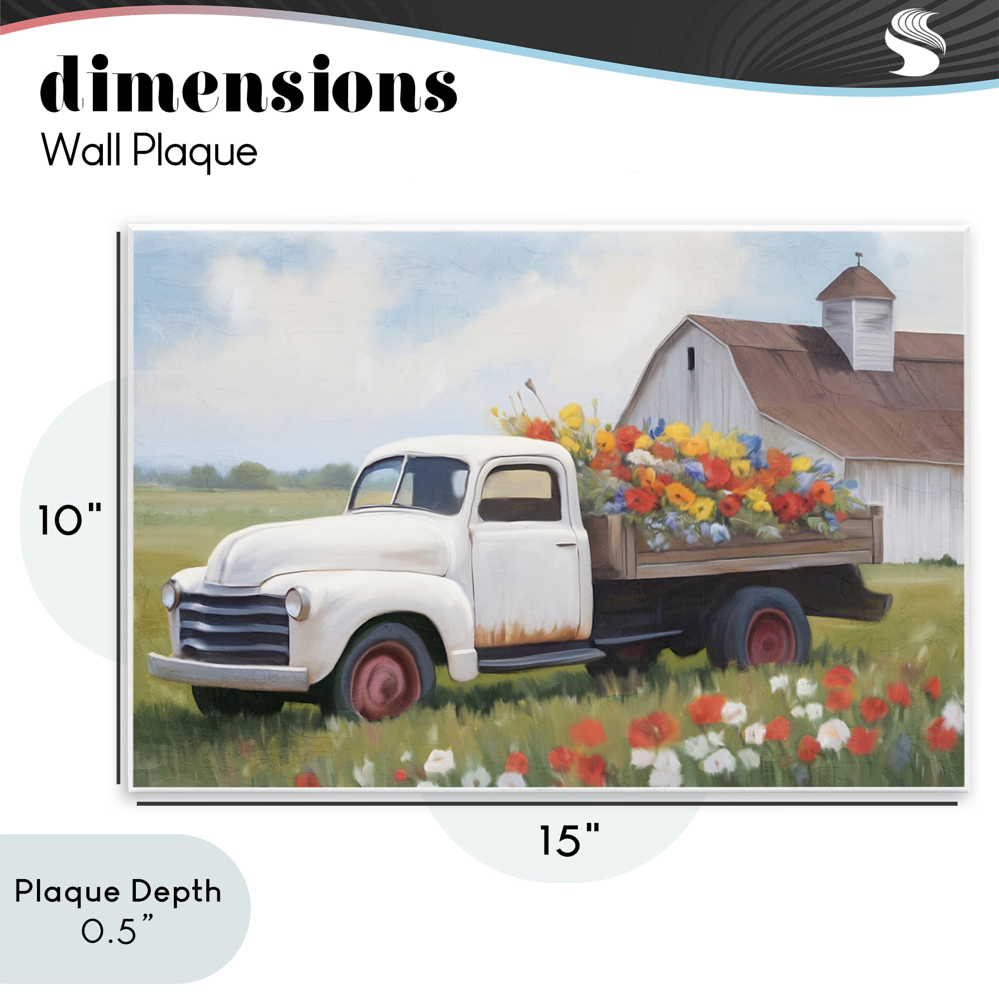 Stupell Industries White Delivery Floral Truck Wall Plaque Art, design by Kim Allen