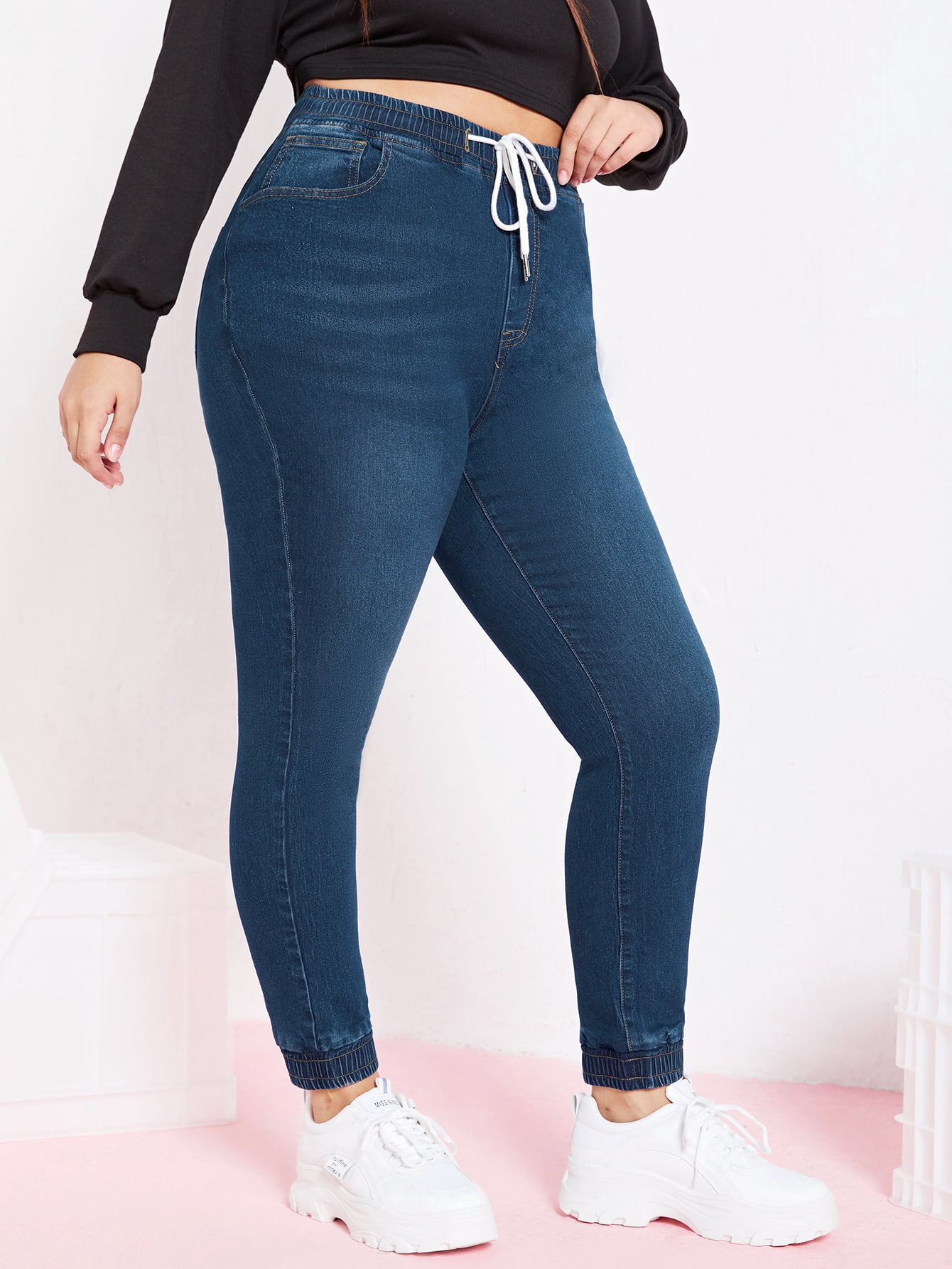 Women's Plus Size Drawstring Waist 