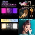 thumbnail image 4 of Luz LED RGB para cámara, 2500K-9000K, mini luz para video/fotografía con batería recargable integrada, regulable, portátil, para fotografía y vlogs, con accesorios magnéticos., 4 of 5
