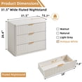 thumbnail image 2 of LEYAOYAO Fluted 3-Drawer Farmhouse Nightstand, Rustic Bedside Table, Mid-Century End Table for Bedroom & Living Room, White, 2 of 9