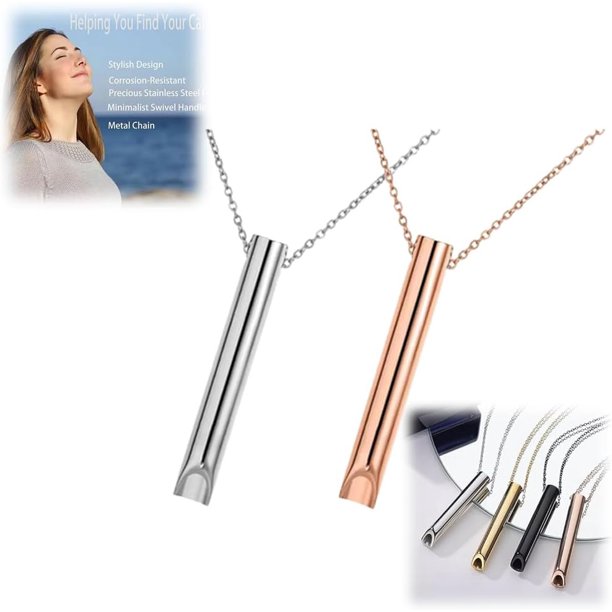 JEHITM Collar Breathlace para dejar de fumar, collar de acero inoxidable para respirar con atención y ansiedad, artículos para aliviar la ansiedad