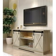 thumbnail image 2 of Farmhouse TV Stand for TVs Up to 65 Inch with Sliding Barn Doors and Adjustable Shelves, White Oak, 2 of 5