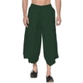 thumbnail image 1 of eloria Men's Dhoti Indian Men's Rayon Dhoti Aladdin Style Pants, Color: Dark Green | Free Size, 1 of 5