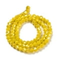 thumbnail image 2 of 10 strand Opaque Solid color Electroplate Glass Beads Strands AB color Plated Faceted Bicone Yellow 4x4mm Hole: 0.8mm 80~85pcs/strand 30~32cm, 2 of 4