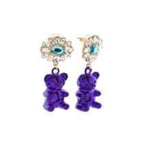 Betsey Johnson Women's Gummy Bear Gem Stud Earrings Purple