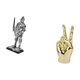 thumbnail image 5 of Estatua de caballero, figura decorativa de escritorio, escultura, objeto de colección para oficina, arte con gesto de mano, apariencia de resina, idea, 5 of 8