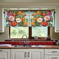 thumbnail image 3 of Yayeee Kitchen Curtains Tier Set of 2 Light Filtering 57"x24" Over Sink Window Panels, Pink Floral Tomatoes, 3 of 7