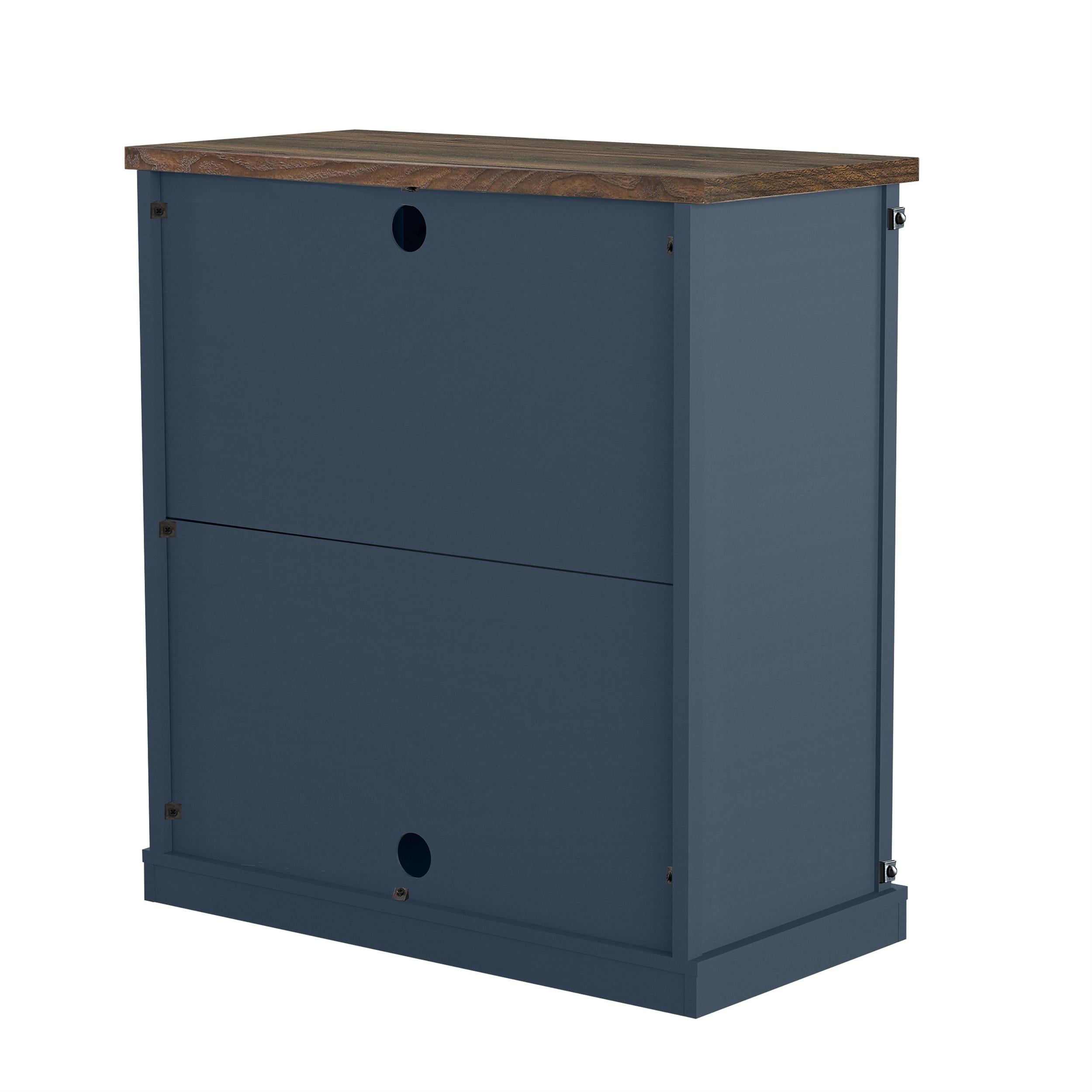 32" Compact TV Stand for 40" TVs w/ Barn Door Design - Navy