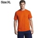 thumbnail image 2 of Camiseta de rendimiento atlético naranja para hombre - Tops de manga corta de algodón con cuello redondo para actividades deportivas al aire libre, 2 of 5