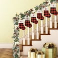 thumbnail image 4 of 9inch Initial Monogram Christmas Stocking Red Buffalo Plaid Christmas Stocking with Embroidered Letter Personalized Mini Christmas Stocking White Plush Xmas Stocking for Xmas Tree Fireplace Decor, 4 of 8