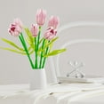 thumbnail image 5 of Flower Bouquet Building Set Tulips Artificial Flowers, Plant Botanical Building Blocks for Adults Home Office Decor Compatible with Lego Pink Color, 5 of 5