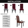 thumbnail image 6 of REGALWOVEN 4Pcs Washable Stretch Chair Cover Removable Seat Protectors for Dining Room Burgundy, 6 of 8