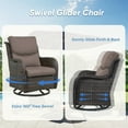thumbnail image 6 of Gymojoy 3 Pieces Patio Furniture Set, Outdoor Swivel Gliders Rocker, Wicker Patio Bistro Set with Rattan Rocking Chair for Backyard,Porch( Gray), 6 of 8