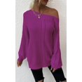 thumbnail image 4 of Pulls Femmes Robe Oversize Manches Longues Sexy hors Épaule Couleur Bloc Pull Pull Tops, 4 of 6