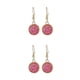 thumbnail image 4 of Guardurnaity 1 par de pendientes colgantes, accesorios de joyería colgantes redondos Drusy, suministro a juego de ropa, regalos femeninos, Rosa roja 2piezas, 4 of 6