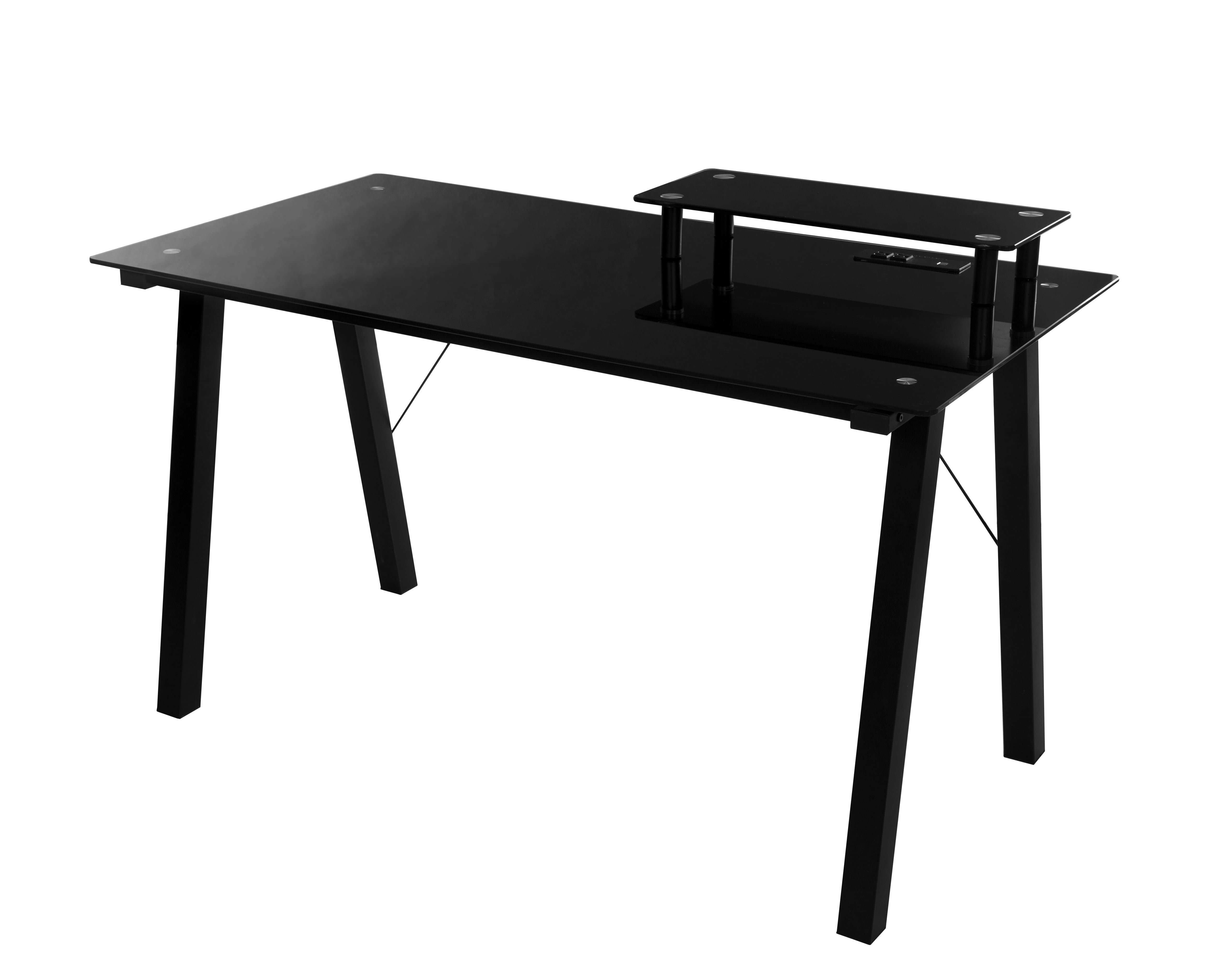 OneSpace 50LD500505 Simply Glass Desk with Desktop Printer Stand and