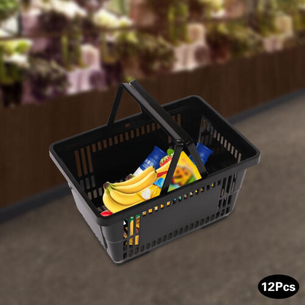 Shopping Basket Black  17*9*12 inch Size Convenient Sundries 12 Packs 21L