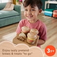 thumbnail image 3 of Fisher-Price Wooden Coffee to Go Set, 15-Piece Cafe Shop Playset Toddler, Ages 3-5 Years, 3 of 7