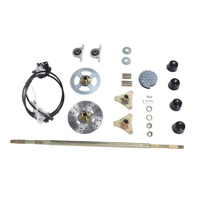 Conjunto de Calibración de Disco de Freno, Kit de Eje Vivo Trasero de Metal de Longitud de Eje de 29 Pulgadas para Quads de Atv de 90cc de 50cc 70cc