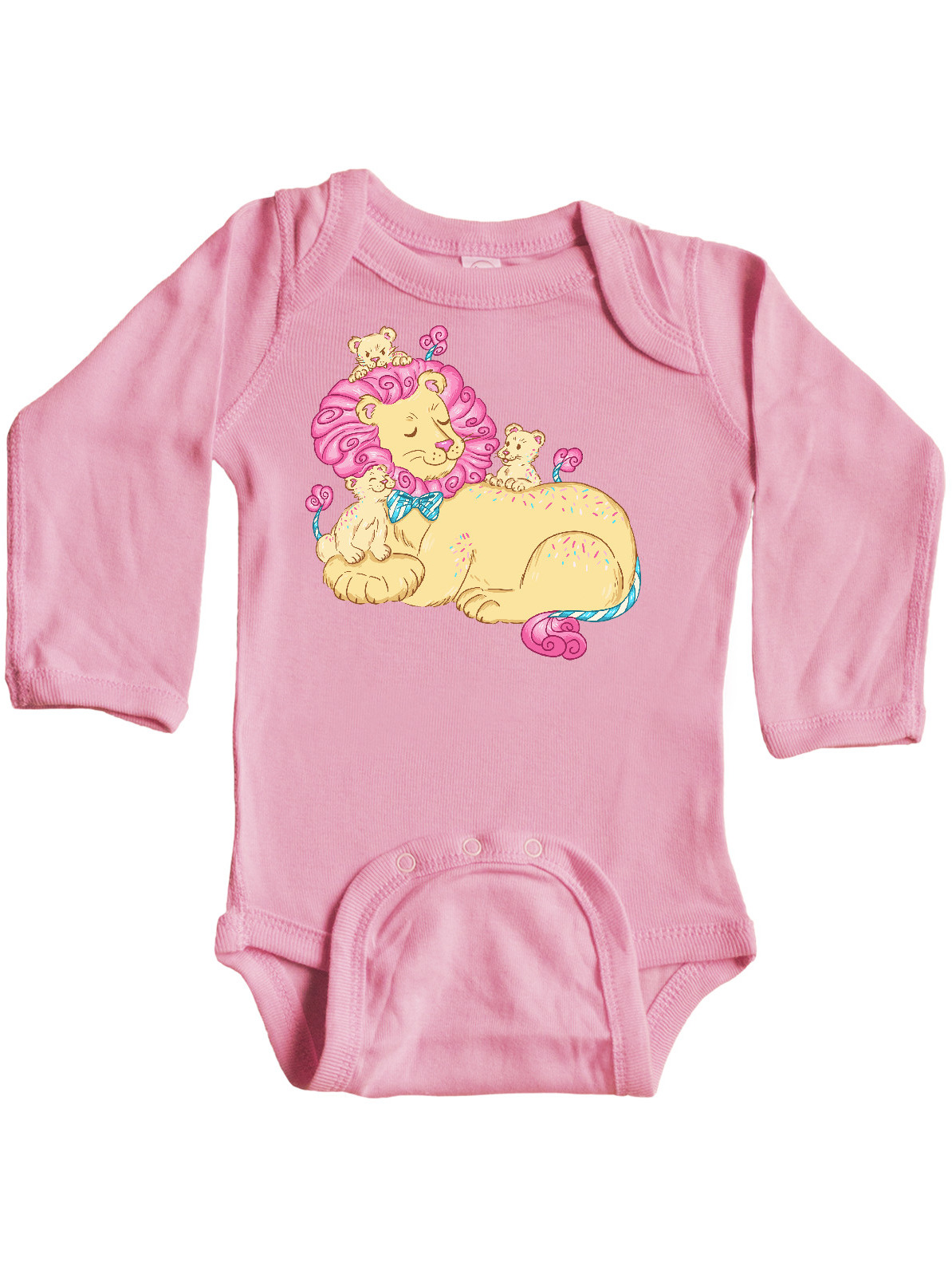 INKtastic - Cotton Candy Lions with Pink Mane Long Sleeve Creeper ...
