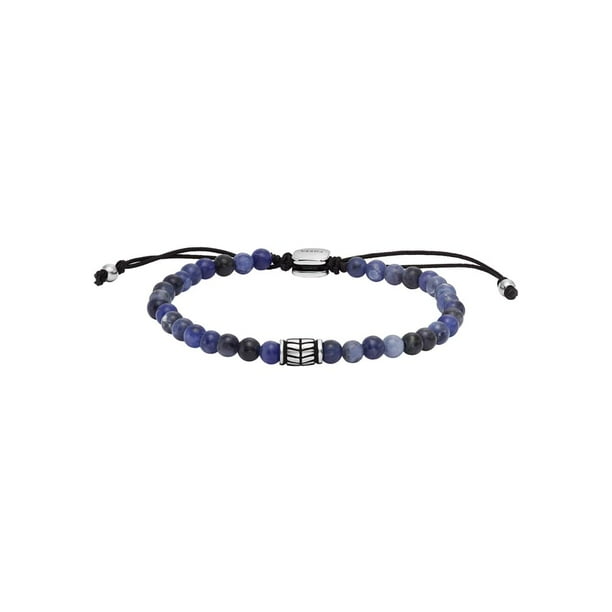 Pulsera de sodalita con cuentas Fossil para hombre, color azul, JF04414040