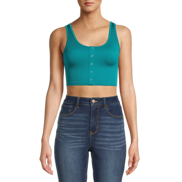 No Boundaries Juniors' Seamless Henley Bra