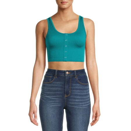 

No Boundaries Juniors Seamless Henley Bra