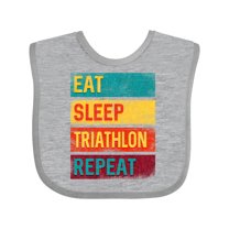 Inktastic Running Eat Sleep Triathlon Repeat Boys or Girls Baby Bib