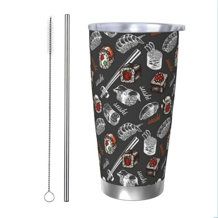 

Matuu Japanese Sushi Hashi for 20oz Durable Thermal Cups Keep Drinks Cold and Hot Insulated Car Mug with Lid-Straw Two-piece Set