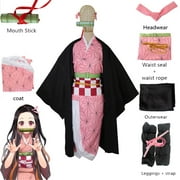 Demon Slayer Tanjiro Nezuko Cosplay Kids, Shinobu Zenitsu Giyuu Tomioka Kimono Cosplay Outfit Costume for Women