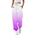 thumbnail image 2 of WERYOUNG Girls Boys Sports Pants Spring Summer Gradient Color Stretch Elastic Waist Drawstring Jogger Pants Child Comfort Sweat Pants,Purple,9-10 Years, 2 of 6