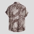thumbnail image 3 of Outfmvch Chemises à Manches Longues pour Hommes, Imprimé Coloré Décontracté, Chemise à Manches Courtes avec Col Rabattu, Hauts pour Femmes Marron, 3 of 8