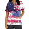 thumbnail image 3 of VerPetridure Patriotic Shirts for Women American Flag Shirt 4th of July Short Sleeve V-Neck Graphic Tee USA Star Stripes Tops, 3 of 5