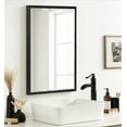 thumbnail image 6 of Kate and Laurel Oakhurst Traditional Rectangle Wall Mirror, 20 x 30, Black, Distressed Vintage Bathroom Mirror with Stepped Frame and Beveled Edge Design, 6 of 7