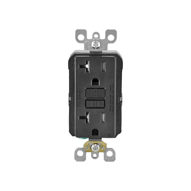 Receptáculo GFCI Leviton R05-GFTR2-0KE de 20 amperios, negro
