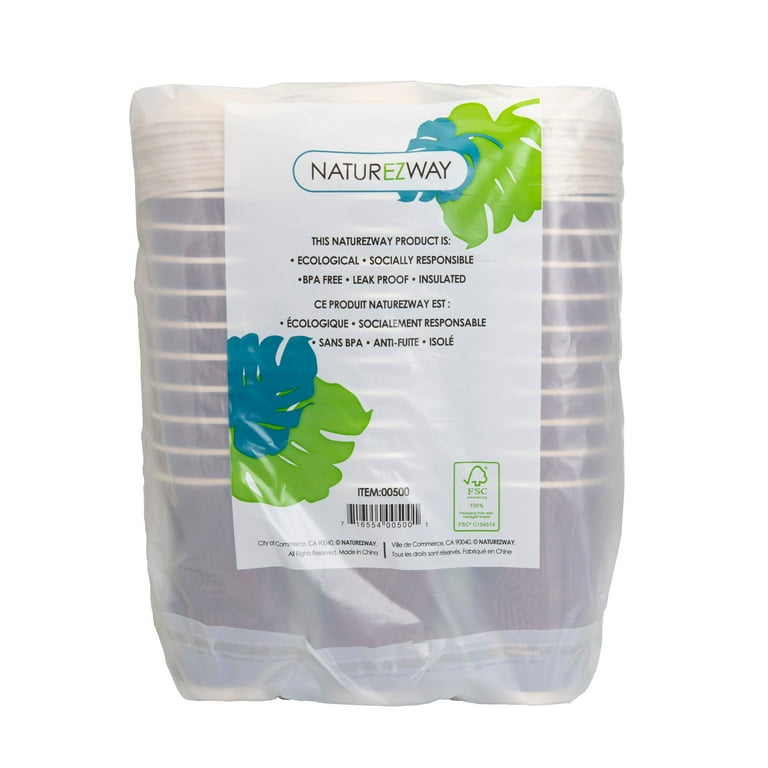 NATUREZWAY 16oz Bamboo Disposable Double Layered Hot & Cold Cups