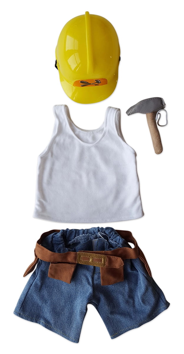 18in Buil for sale online Construction Worker With Hard Hat Outfit Teddy Bear Clothes Fit 14in 