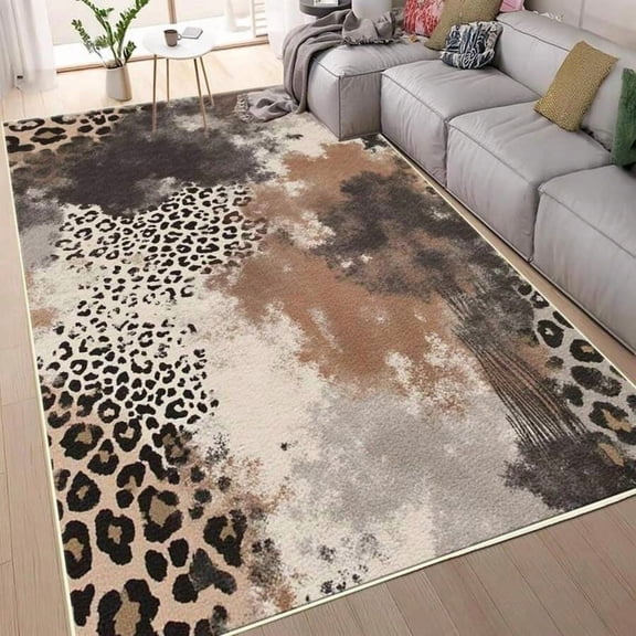 Leopard Print Abstract Area Rug